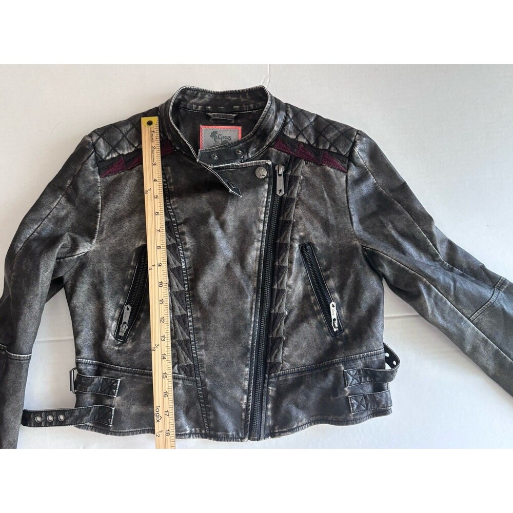 Circus by Sam Edelman Women’s Vegan Leather Moto Biker Jacket Gray Size M - Picture 6 of 16